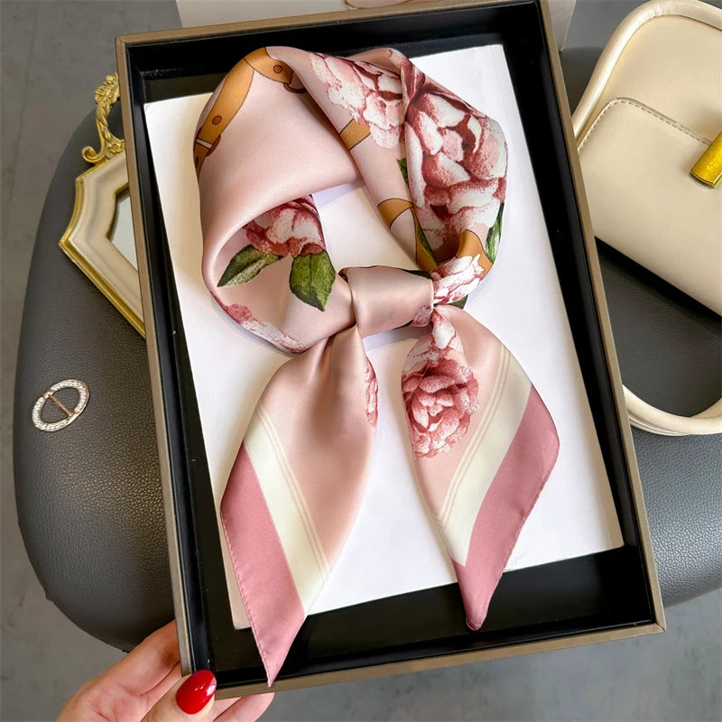 Hair Print Summer Silk Feeling Scarf For Women.