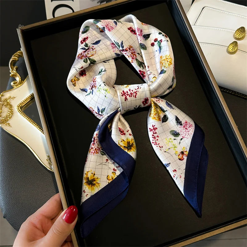 Hair Print Summer Silk Feeling Scarf For Women.