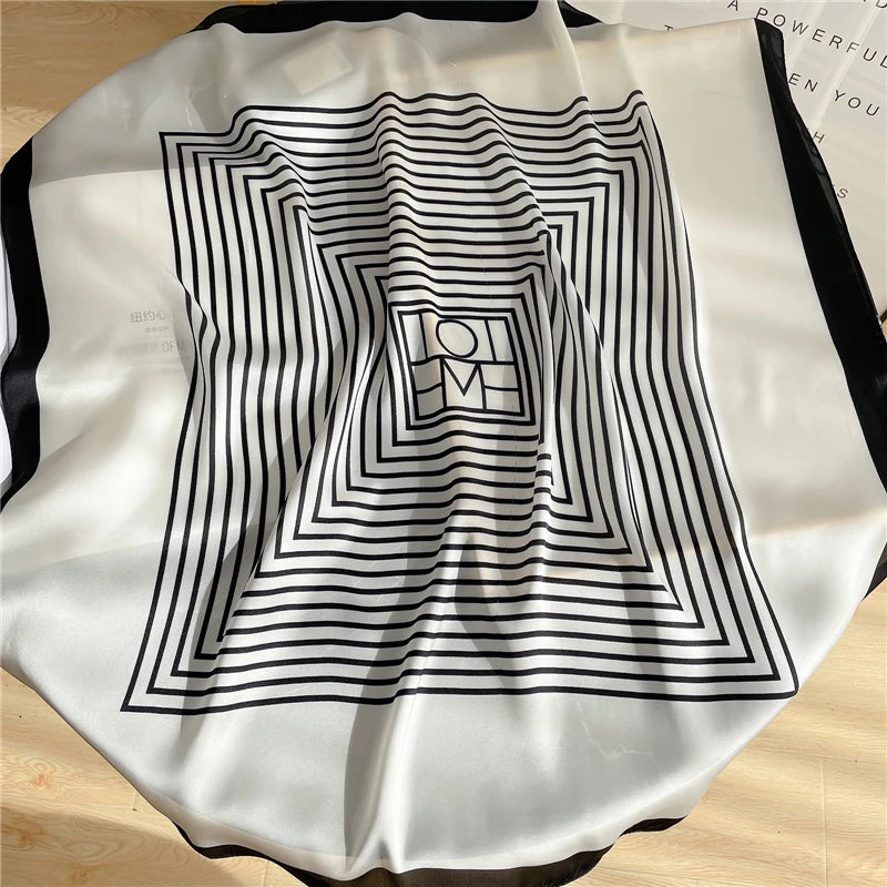 Hair Print Summer Silk Feeling Scarf For Women.