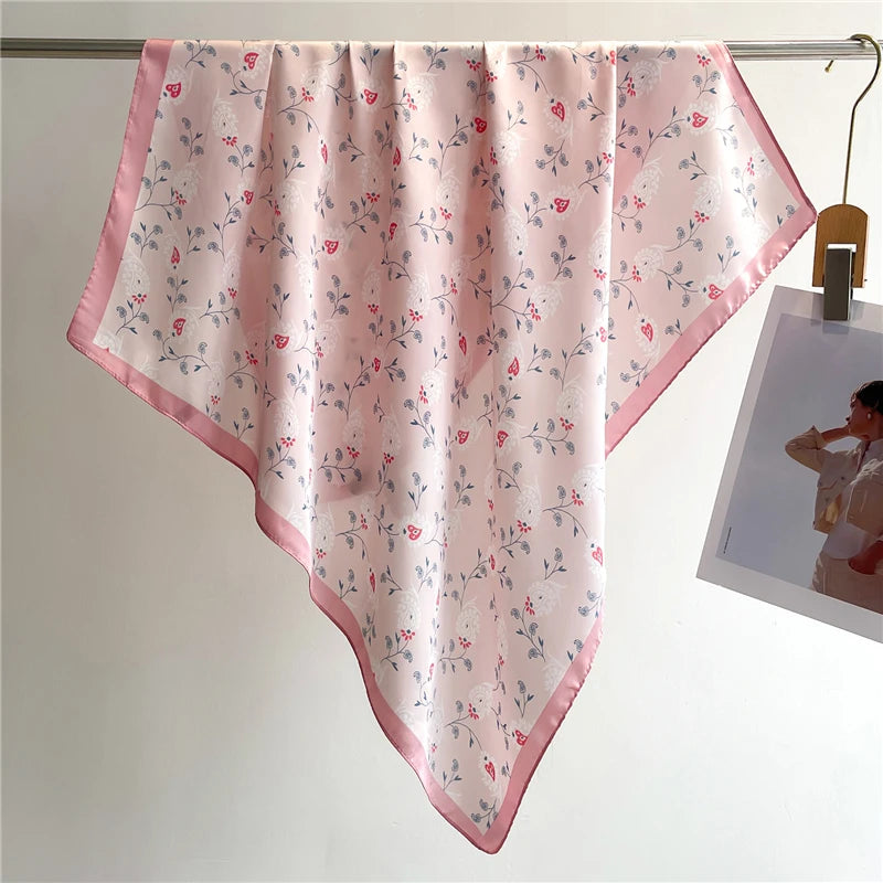 Hair Print Summer Silk Feeling Scarf For Women.