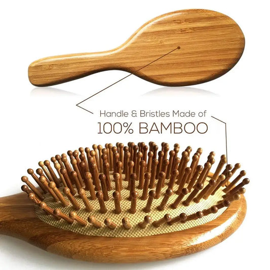 Wood Comb Professional Healthy Paddle Cushion Hair Loss Massage Brush.