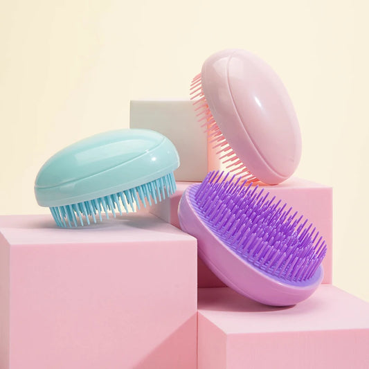 Mini Detangling Hair Brush Egg Round Shape Hair Brushes.