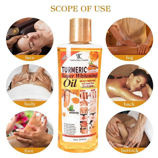 Turmeric Essential Oil Facial Body Massage for Skin Care.