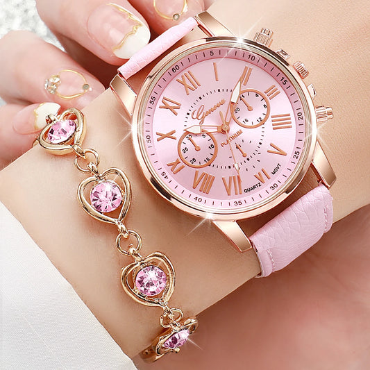 Fashion Women's Quartz Watch Leather Band Analog Wrist Watches.