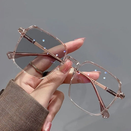 Photochromic Anti Radiation Glasses Metal Eyeglass For Woman and Men